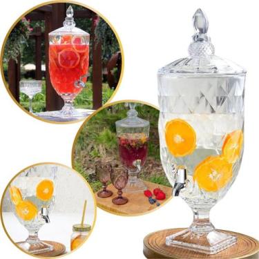 Imagem de Suqueira de Vidro com Torneira Diamante 2L Snel Home, Prata, 2 litros