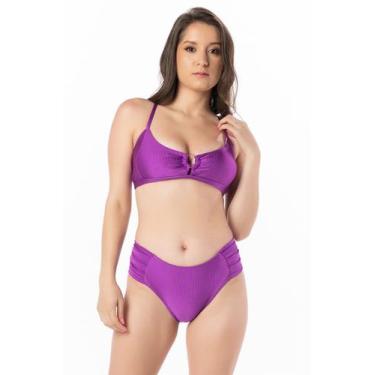 Imagem de Biquíni Infantil Juvenil Com Bojo Texturizado - WA modas, Roxo, 12
