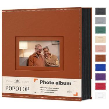 Imagem de popotop Álbum De Fotos 4X6 Com 800 Bolsos E Capa Dura Couro, Livro Grande 80 Páginas Para Família, Viagens, Casamento, Presentes Bebês