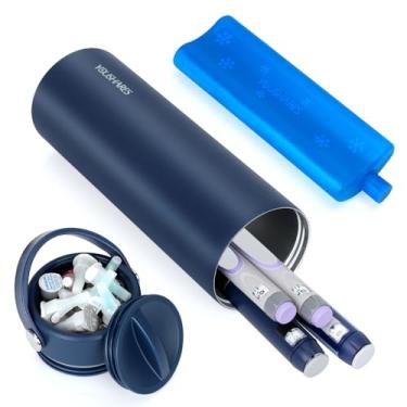 Imagem de YOUSHARES Estojo De Viagem Para Caneta E Refrigerador Insulina 24 Horas, Com Capacidade 1 A 5 Canetas, Bolsa Gelo Aprovada Pela Tsa, Diabetes Portátil, Viagens Longas Uso Diário