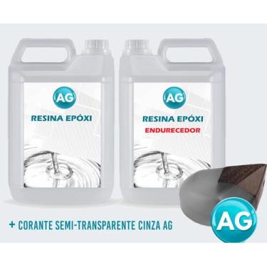 Imagem de Resinas Epóxi 1KG + Corante semi-transparente cinza Ag - Resinas ag