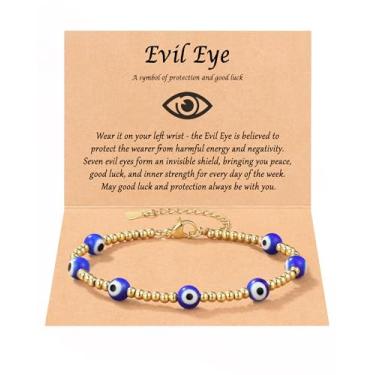 Imagem de Tarsus 7 pulseiras de olho turco para mulheres, Lucky 7 Eyes Protection Bracelet Gifts for Friends Sister..., One Size, Aço inoxidável, Sem Pedra Preciosa