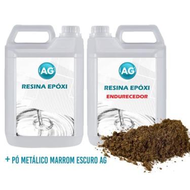 Imagem de Resina Epóxi 1KG + Pó Metálico Marrom Escuro AG - Resinas ag