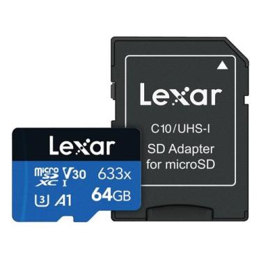 Imagem de Cartão memória lexar micro sd xc 64gb 100mb/s uhs-i v30 lms0633064g-bn