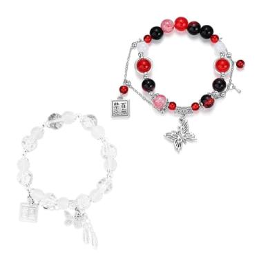 Imagem de PPX Pulseira feminina de borboleta Heaven Official Blessing com contas Xie Lian Hua Cheng, One Size, liga metálica, Sem Pedra Preciosa