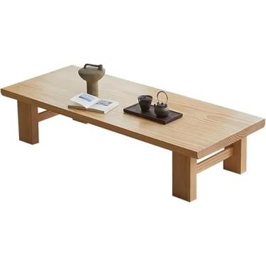Imagem de Mesa De Centro Japonesa Baixa Mesa De Estar Para Casa Mesa De Tatame De Madeira Maciça Para Sentar No Chão Janela De Sacada Mesa De Chá Mesa De Lazer, A, 60x35x30cm