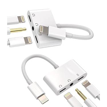 Imagem de Conversor de fone de ouvido Lightning para 3,5 mm (pacote com 2) 3 em 1 para iPhone AUX adaptador dongle para Apple MFI certificado 11 12 13 14 Pro Max 8 Plus X XR para iPad Music Adaptador cabo