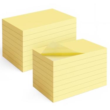 Imagem de 16 blocos grandes de notas adesivas amarelas, blocos autoadesivos de 7,6 x 12,7 cm, 100 folhas/bloco, super poderoso, remoção limpa, blocos de notas recicláveis para escritório, escola, casa e