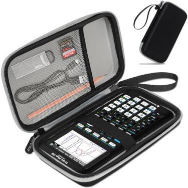 Imagem de Estojo de transporte para calculadora gráfica colorida Texas Instruments TI-84 Plus CE/TI-83 Plus/TI-83 Plus CE/TI-Nspire CX II CAS/TI-Nspire CX II, bolso de malha extra para carregador de cabo de