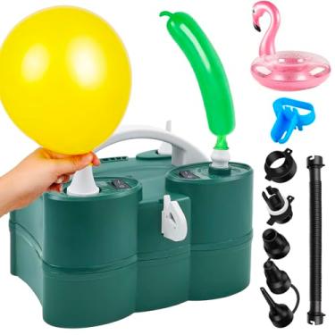 Imagem de PCFING - Bomba de balão elétrica, bomba de ar portátil 3 em 1 para látex 260q, todos os balões e inflação rápida e esvaziamento para colchão de ar, piscina inflável, cama