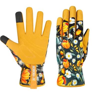 Imagem de SLARMOR Luvas De Couro Para Jardinagem Mulheres - Trabalho À Prova Espinhos Com Tela Sensível Ao Toque Capinar, Cavar, Plantar, Podar, Jardim Tamanho Pequeno