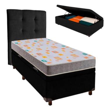 Imagem de Conjunto Cama Box Bau Blindado Solteiro + Colchão D20 D20 Inducol + Ca