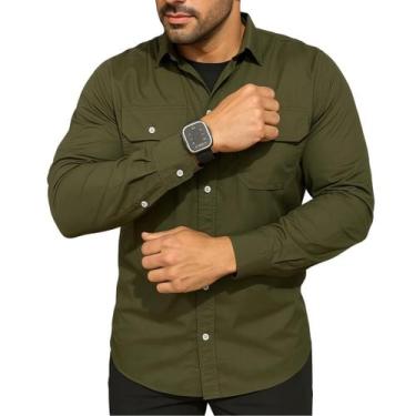 Imagem de Camisa Profissional Masculina Manga Longa Pescador Trabalho UV 50 - Fa