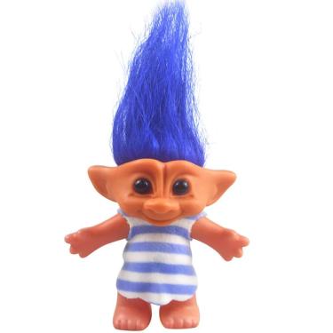 Imagem de Boneca Troll Yintlilocn Lucky Vintage de 7,5 polegadas com cabelo azul