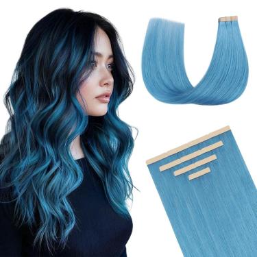 Imagem de Fita adesiva em extensões de cabelo humano DOORES Turquoise Remy Straight