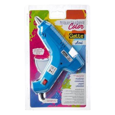 Imagem de Pistola para Cola Quente Color Azul Grande 11mm Gatte 40w Bivolt Botão
