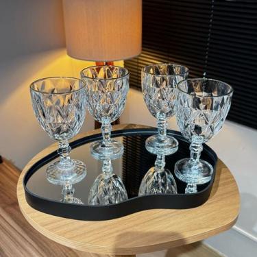 Imagem de Bandeja Espelhada de Luxo Decorativa Orgânica Borda em Couro Lavabo Ca