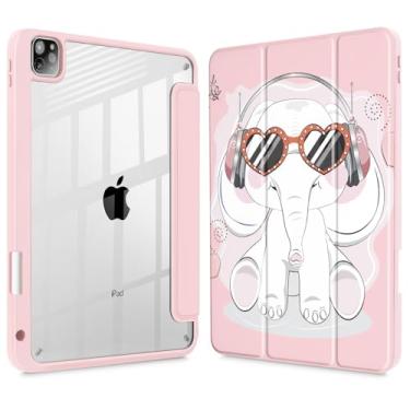 Imagem de Tuiklol Capa para iPad Pro de 11 polegadas M2 2022 geração 4ª geração - Suporte de lápis embutido à prova de choque, capa traseira transparente transparente adequada para iPad 11 polegadas 2021 2020