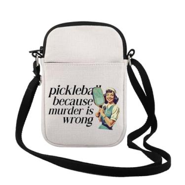 Imagem de TSOTMO Pickleball Gift Pickleball Lover Coach Gift for Women Pickleball Because Is Wrong Bolsa tiracolo, Pickleball Wrong Cr, Tendência