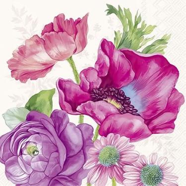 Imagem de Guardanapo para Decoupage Ihr 33x33 Flores Joleen C/ 2 Unidades - GUAR