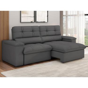 Imagem de Sofá Retrátil E Reclinável 3 Lugares 2,4m Londres Besthouse Chumbo