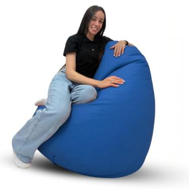 Imagem de Puff Pêra Cheio C/Enchimento Decoração Conforto Eventos Gigante (Azul)