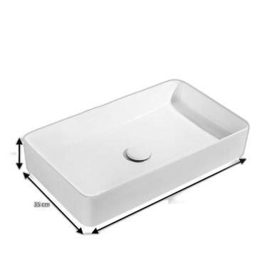 Imagem de Kit Cuba Pia Louça Cerâmica Banheiro Torn E Vál Preta S21