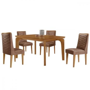 Imagem de Mesa Londrina Rufato TP120 Com 4 Cadeiras Tork/Naturalle