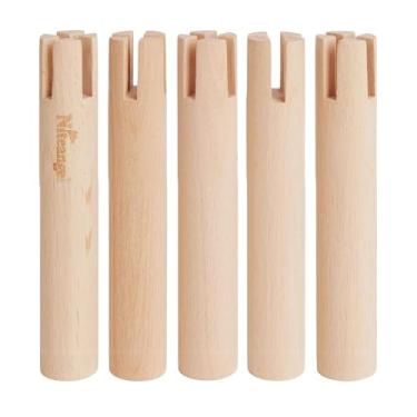 Imagem de Niteangel Conjunto de palafitas de faia para elevar e colocar com segurança uma casa de labirinto de várias câmaras (conjunto de 5 palafitas (14 cm altura))