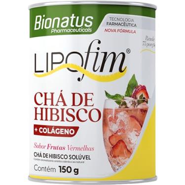 Imagem de Bionatus, LipoFim, Suplemento alimentar, Chá de Hibisco, Colágeno Hidrolisado, Sabor hibisco, 150 gramas, Branco