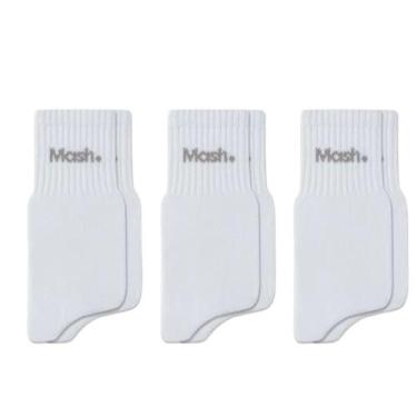 Imagem de Kit 12 Pares Meias Mash Unissex Adulto Cano Médio Algodão Cotton, M - 