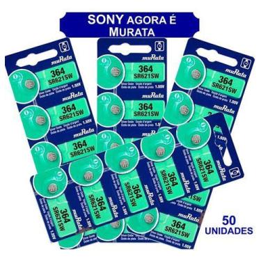 Imagem de 50 Baterias Sony 364 Sr621sw Ag1 Sr621 Original Relógio
