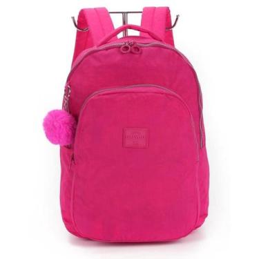 Imagem de Mochila Grande Crinkle UP4YOU com Chaveiro Pompom - LUXCEL, Pink