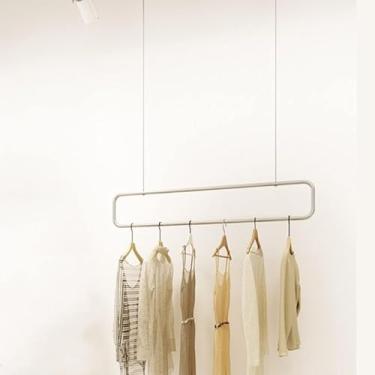 Imagem de Cabideiro Expositor Ajustável Em Altura Loja De Roupas Cabide De Teto Vestido De Noiva Armazenamento Montado Na Parede Prateleira Organizadora De Quarto Comercial Para Compras, A, B 80CM