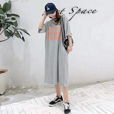 Imagem de Camisolas Mulheres Mid-calf Listrado Impresso Plus Size 5xl Solto Casual Adorável Meninas Sleep-shirts Confortável Moda Diária, 11, hXL