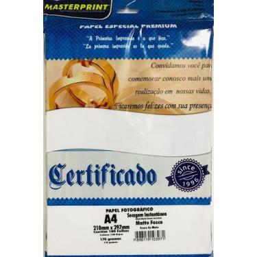 Imagem de Papel A4 170G Masterprint matte fosco com 100 folhas