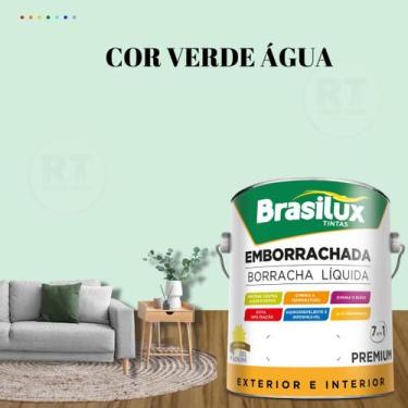 Imagem de Tinta Borracha Líquida Cor Verde Brasilux Para Parede 3,2l Acrílica La
