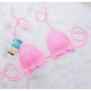 Imagem de Top Cortininha Com Babadinho - Nayklê Moda Praia , GG, Candy
