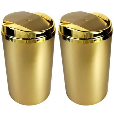 Imagem de Kit 2 Lixeira 8 Litros Basculante Cesto De Lixo De Cozinha Banheiro Es