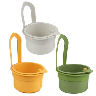Imagem de Cesta de coador de pia de 3 peças, botão de pressão para pendurar coletor de alimentos coador de silicone removível para lavagem/organizador em cesta de cozinha