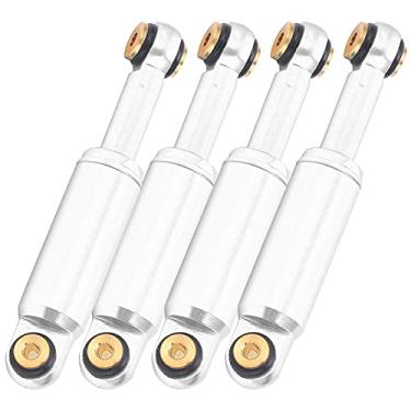Imagem de Domary Peças de Atualização do Amortecedor de Amortecedor de óleo de Metal para Carros de Rastreamento RC Drivante Lisa 4 PCs 1/24 Escala (Prata)