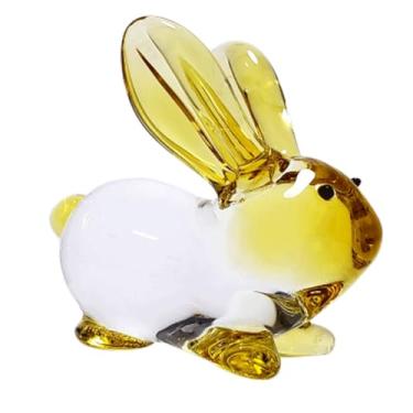 Imagem de Ornamentos de trompete de animais de cristal de coelho de vidro criativos feitos à mão mini acessórios de carro de vidro bonito presente de aniversário