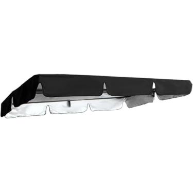 Imagem de Dossel De Assento De Balanço De Jardim, Substituição De Dossel De Balanço De 2-3 Lugares à Prova De Chuva à Prova De Poeira, Dossel De Substituição De Ba, Black, 249 * 185 * 18cm
