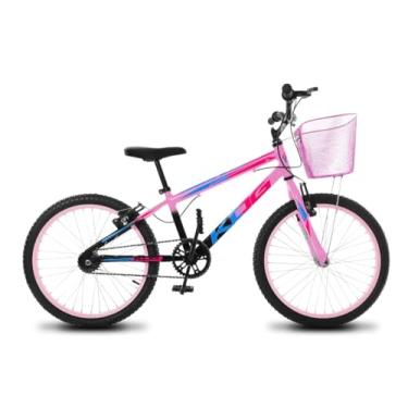 Imagem de Bicicleta Aro 20 Infantil Freio V-Brake Quadro em Aluminio Rosa Feminina 6 a 11 anos Garfo Rigido,Preto Degrade Rosa