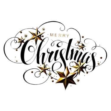 Imagem de Baoblaze Adesivo de parede de Natal Papel de parede decorativo, layout de cena à prova d'água de Natal Decalque de parede Arte de parede Murais para