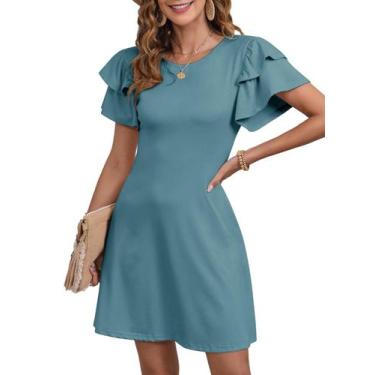 Imagem de Vestido feminino Dokotoo, linho de verão, primavera 2025, verde com ba