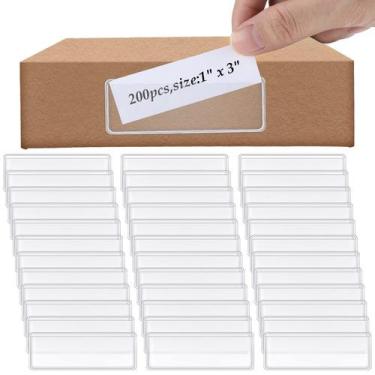 Imagem de Suportes de etiquetas Shelf Tag Self Stick Transparente de Plástico Tr