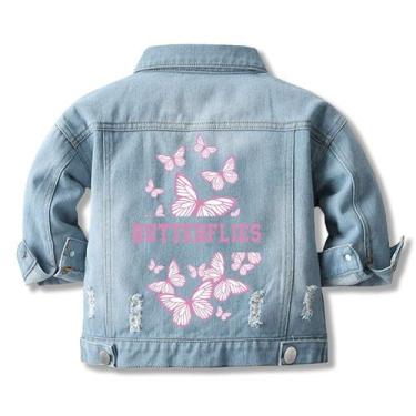 Imagem de Jaqueta jeans Cromoncent Kids Butterfly Blue 7-8Y