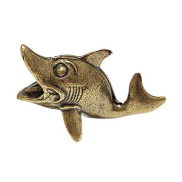 Imagem de Generic Estátua de peixe, escultura de animal, artesanato, coleção de miniaturas, estatueta de peixe de latão, figura de animal marinho para quarto, estante, Style a