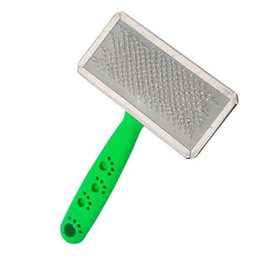 Imagem de Escova Rasqueadeira Aço Patinhas Tira Pelos Pet Cães e Gatos